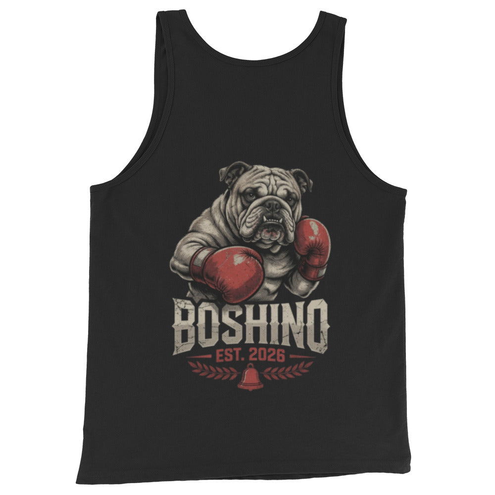 Boshino Boxing Bulldog print tank vest in black Back