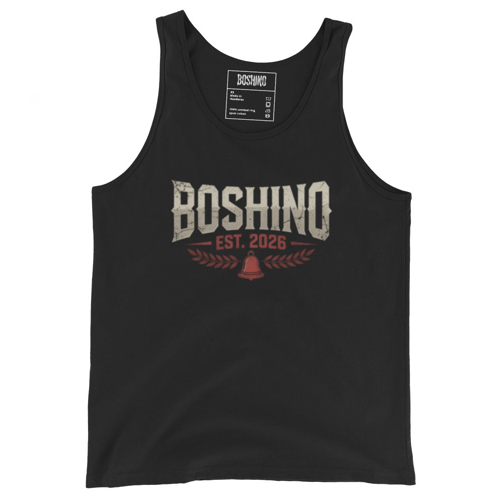 Boshino Boxing Bulldog print tank vest in black
