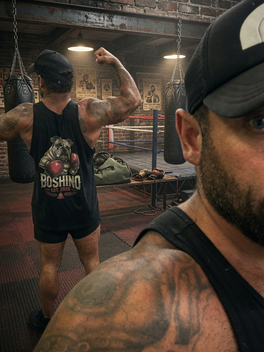 Boxing Bulldog Vest – Lightweight Black Tank for Warmer Days | Boshino