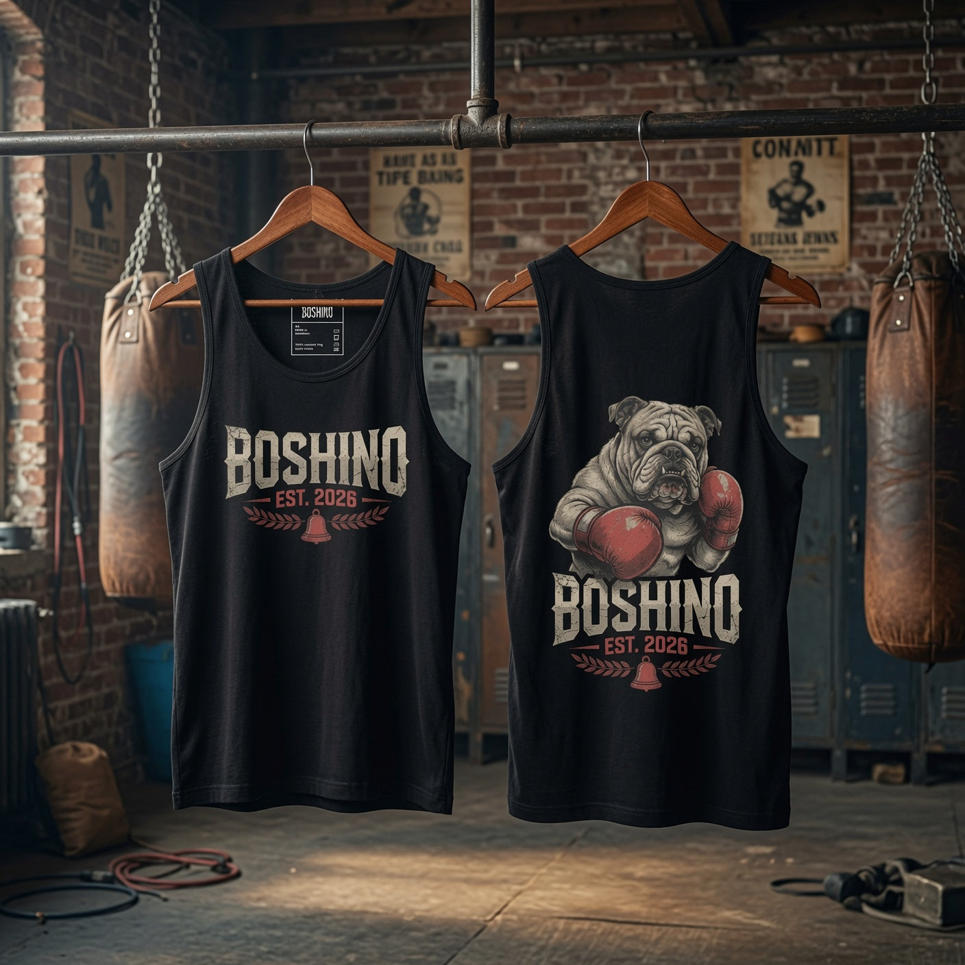 Boxing Bulldog Vest – Lightweight Black Tank for Warmer Days | Boshino