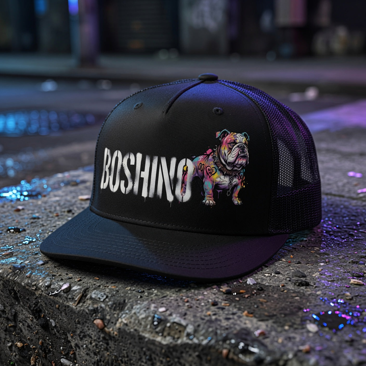 Tattooed Bulldog Snap Back Trucker Cap – Classic Logo Cap | Boshino