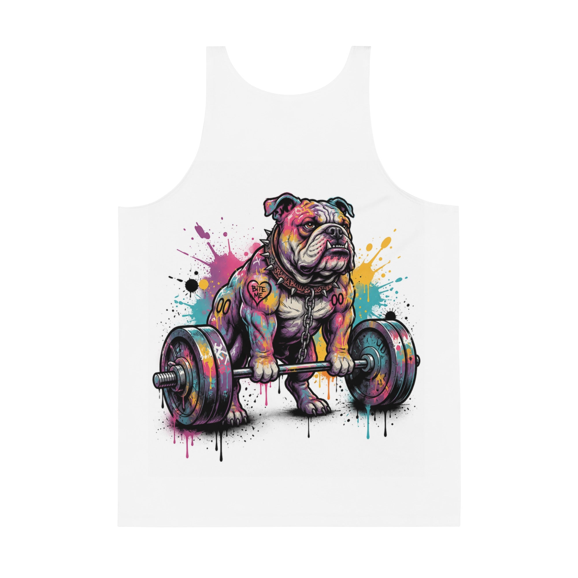 Deadlifting Bulldog Print Men’s Gym Vest – Performance Tank Top | Boshino