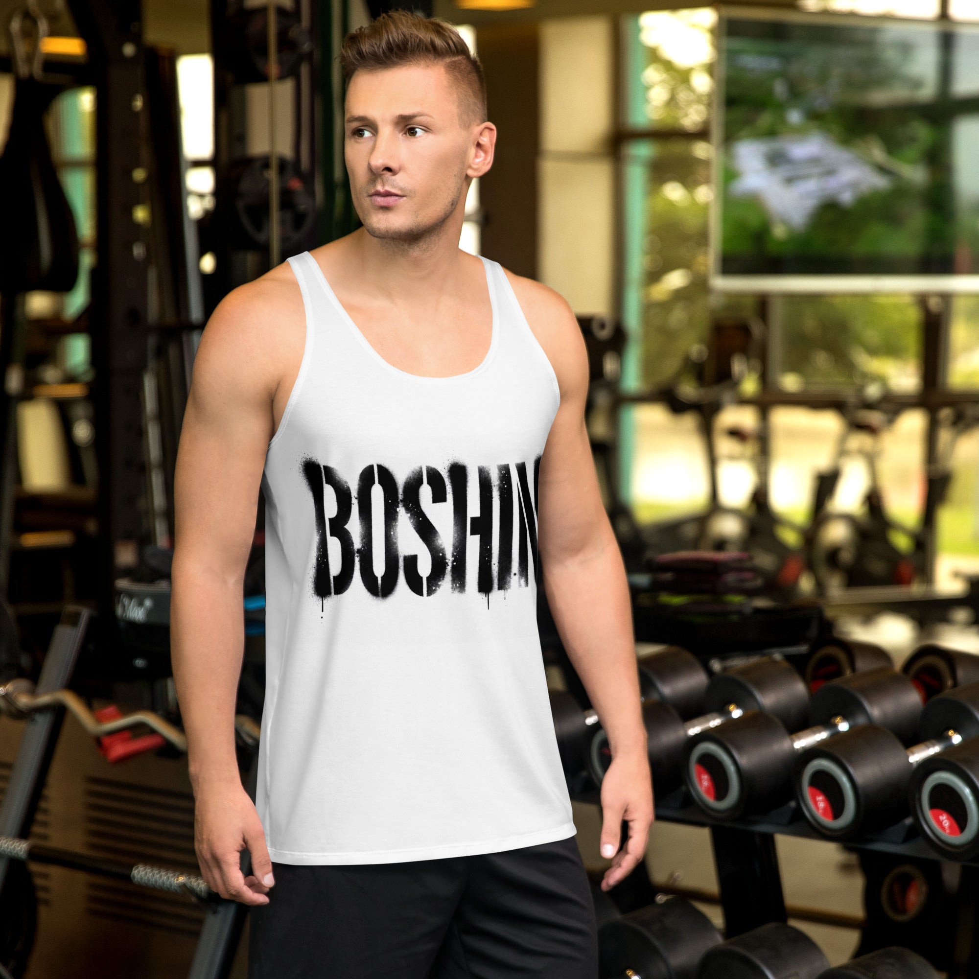 Deadlifting Bulldog Print Men’s Gym Vest – Performance Tank Top | Boshino