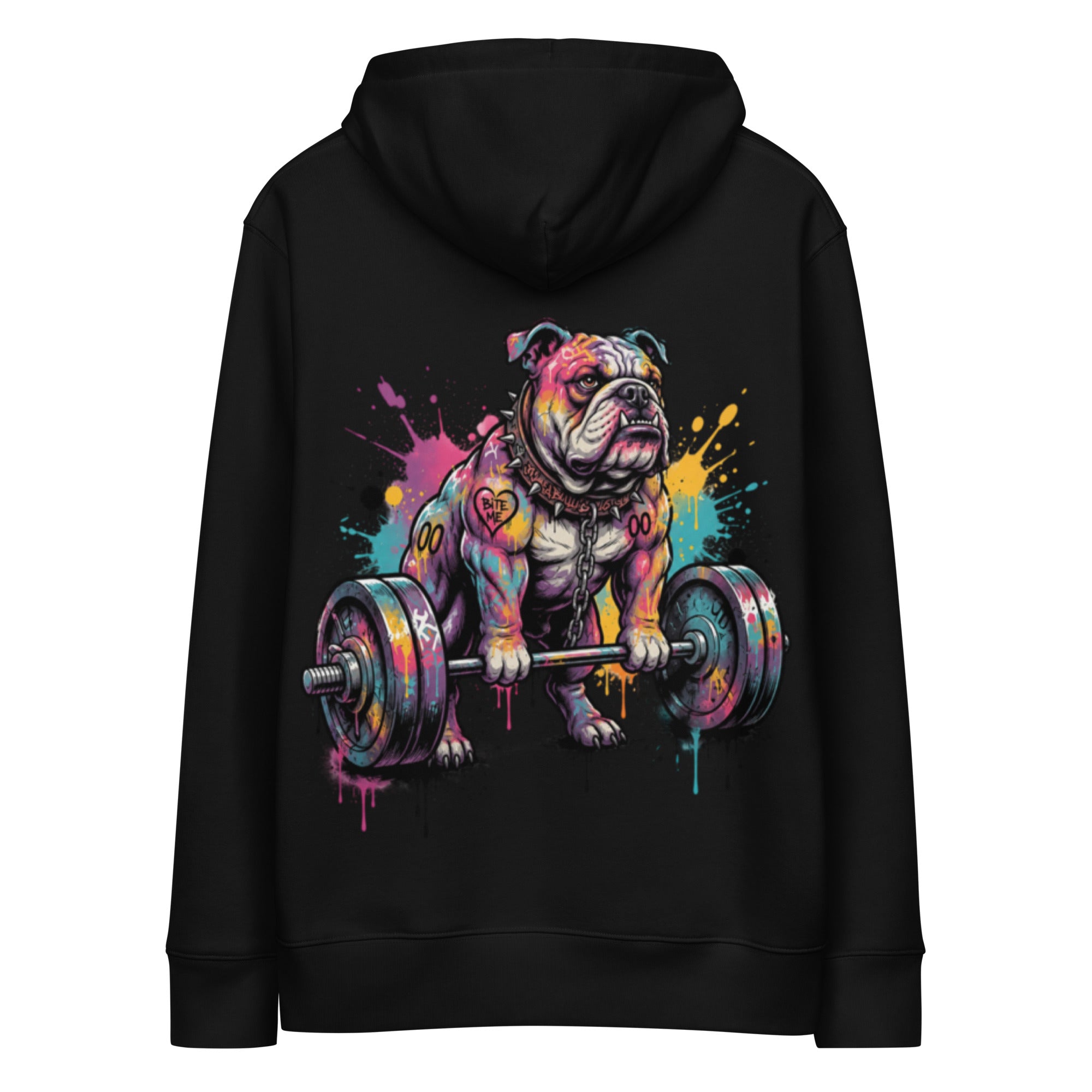 Deadlifting Bulldog Print Hoodie – Novelty Gym Bulldog Hoodie | Boshino